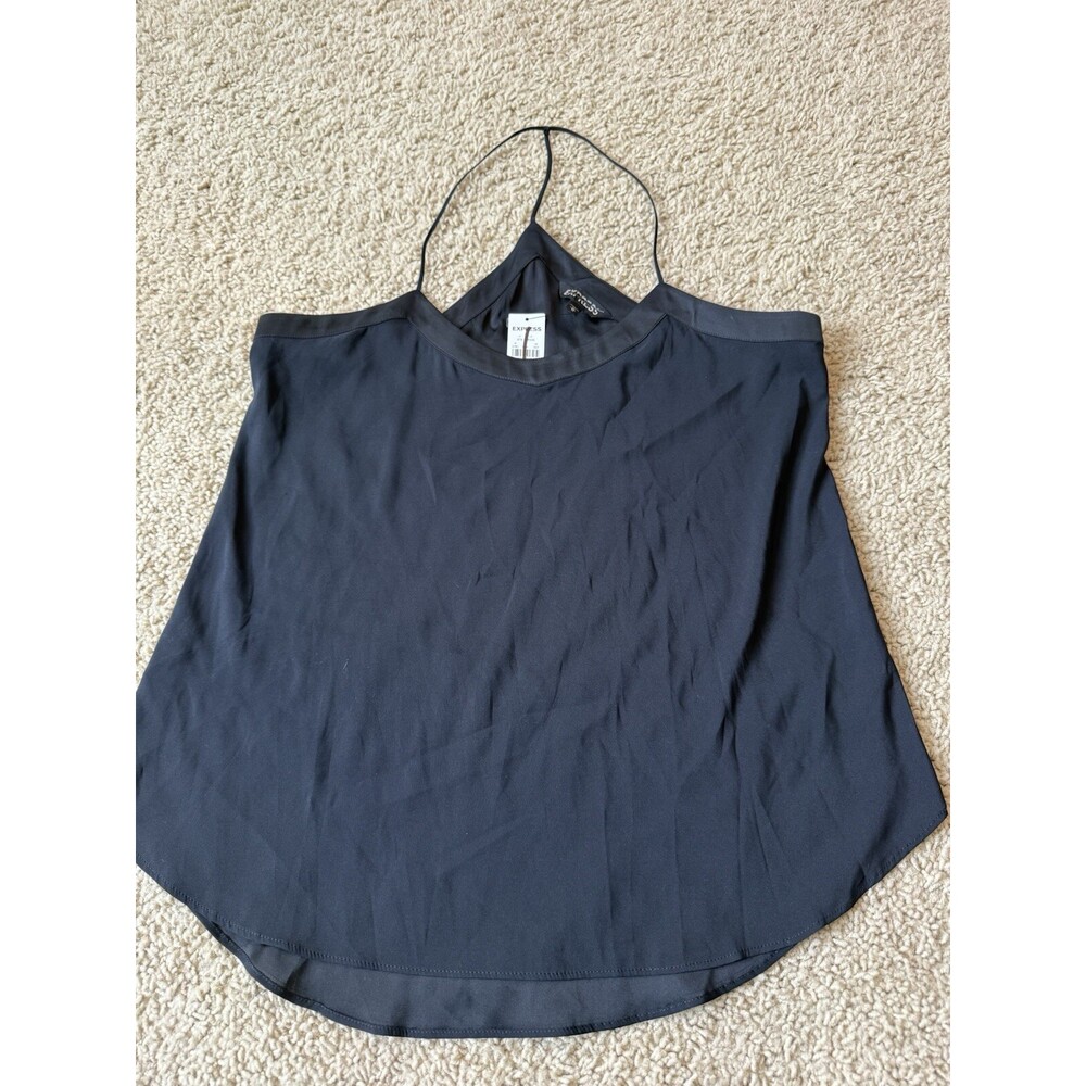 NEW Women's Med EXPRESS Spaghetti Razorback Strap Black Cami ~ Business ~ Casual